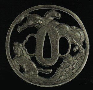 Horse Tsuba Antiqued Finish