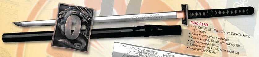 Miecz Ninja - Masahiro Hand Forged Ninja Sword Dragon Miecz Ninja - Masahiro Hand Forged Ninja Sword Dragon
