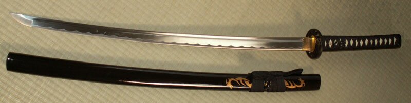 Ten Ryu Hand sharpen Dragon Katana Black Ten Ryu Hand sharpen Dragon Katana Black