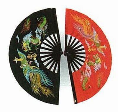 Wachlarz do Kung Fu - Dragon & Phoenix Black Wachlarz do Kung Fu - Dragon & Phoenix Black