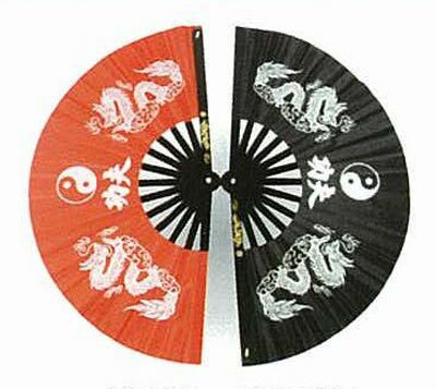 Wachlarz do Kung Fu - Dragon with Ying Yang design