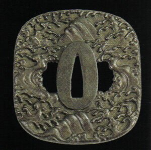 Wave Tsuba Antiqued Finish